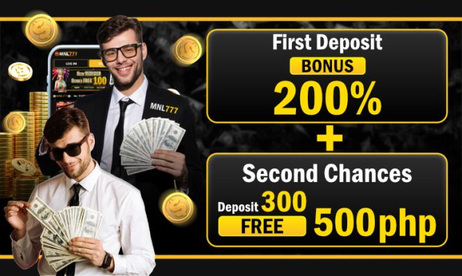 First deposit bonus 200% & second chances